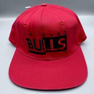 Vintage Chicago Bulls‎ Hat Men Red Embroidered Signatures Snap Back Cap